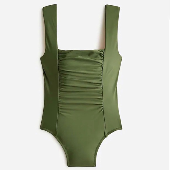 J. Crew Swim J Crew Ruched Squareneck Onepiece Bathing Suit In